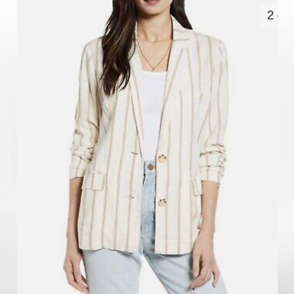 Rails Flynn Linen Blazer in Mojave Stripe; Size L
